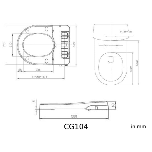 WC-Sitz mit integriertem Dusch-WC CG104